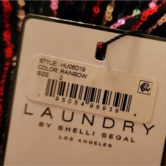 Laundry‎ by Shelli Segal Rainbow Slip Sequin Midi Dress size 2 XS New! - Picture 9 of 9
